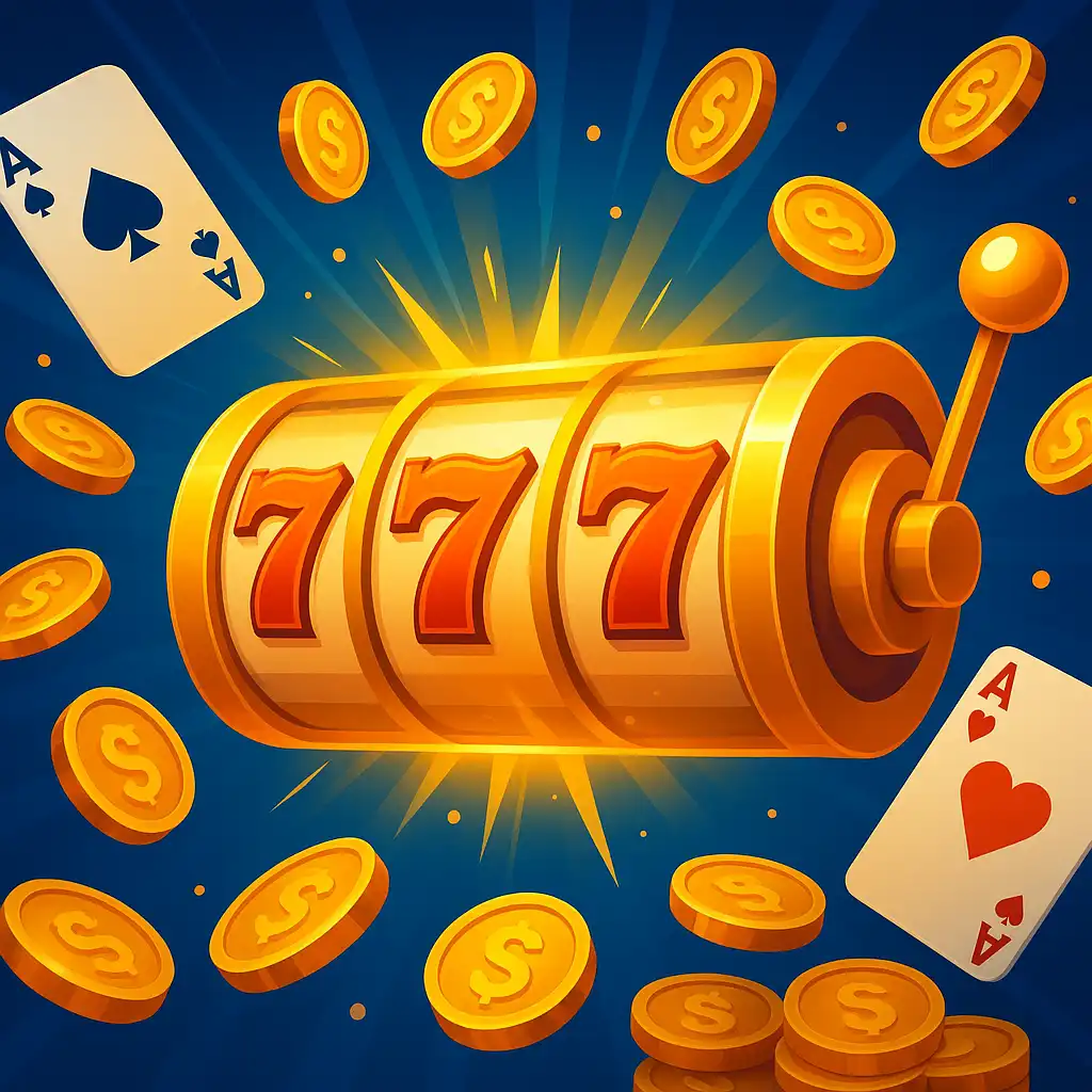 Ragnabet casino slot characters and golden coins celebrating a jackpot win